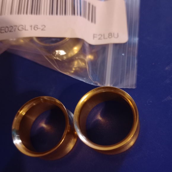 GOLD Double Flare Tunnels - Picture 3 of 5